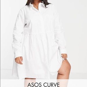ASOS DESIGN Curve cotton mini smock shirt dress